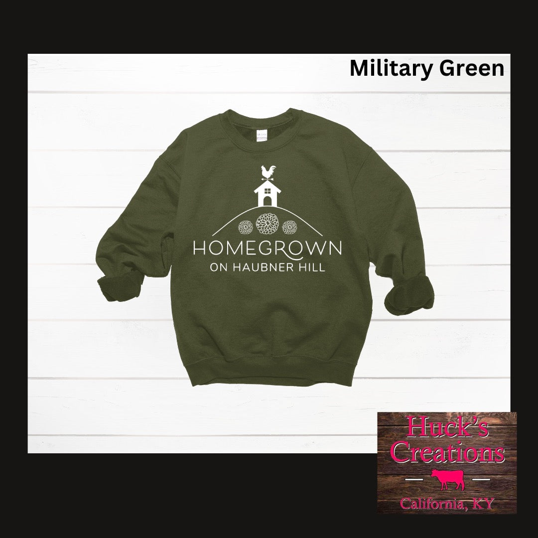 Homegrown on Haubner Hill / Military Green Crewneck