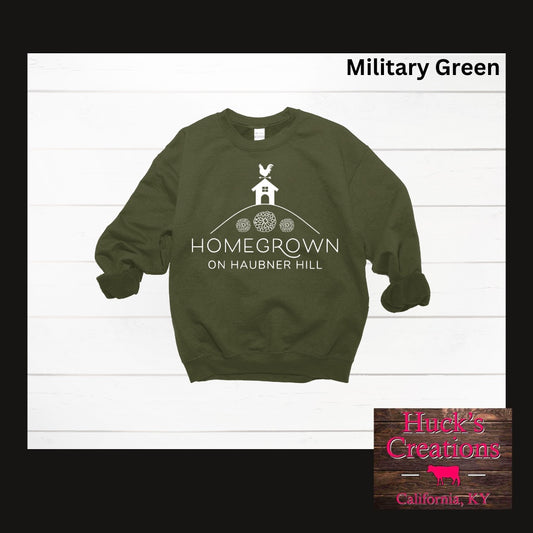Homegrown on Haubner Hill / Military Green Crewneck